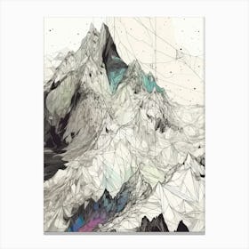 Abstract Mountain Painting Style Abstract Canvas Print