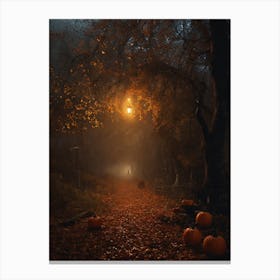 Halloween Night In The Woods Canvas Print