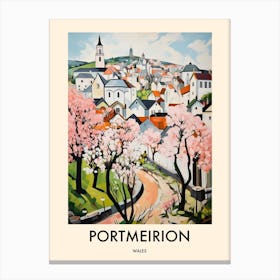 Portmeirion (Wales) Painting 2 Travel Poster Canvas Print