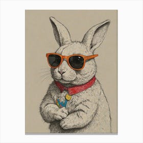 Rabbit In Sunglasses 2 Canvas Print