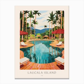 Laucala Island, Fiji 3 Midcentury Modern Pool Poster Canvas Print