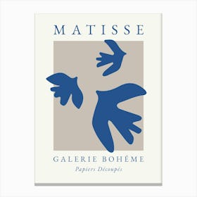 Abstract Birds Blue Matisse Print Canvas Print