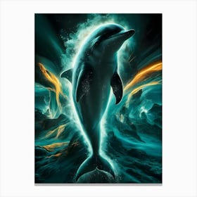 Dolphin In The Ocean Canvas Print