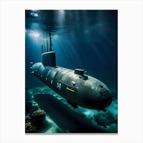 Submarine In The Ocean 1 Canvas Print