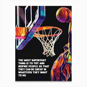 Basketball Dunk Canvas Print