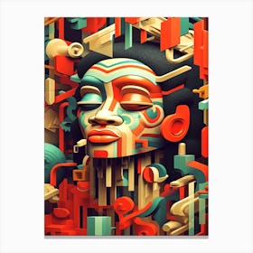 Afro Abstract - 3d Portrait Canvas Print