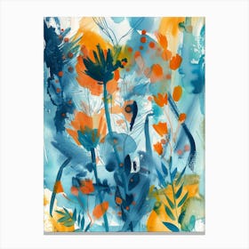 'Blue Flowers' 3 Canvas Print