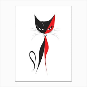 Black And Red Cat Canvas Print