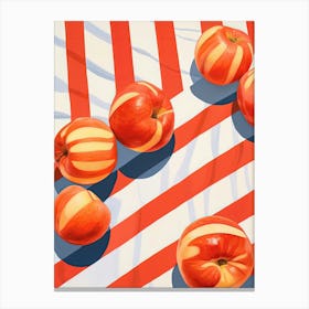 Nectarines Fruit Summer Illustration 4 Canvas Print