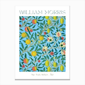 William Morris Four Fruits 1962 Cotton Fabric Exhibition HD Remastered Vibrant Poster Print for Feature Wall English Textile Artist Canvas Print