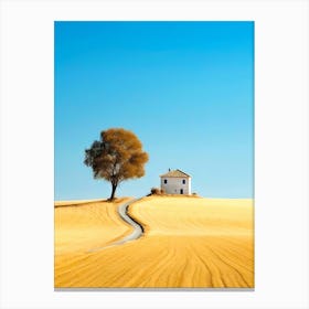 Lone Tree In A Field Canvas Print