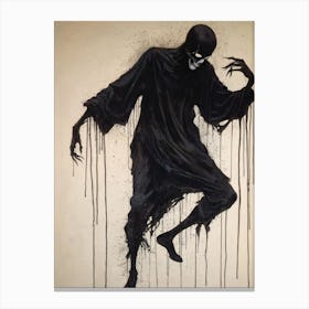 Dance With Death Skeleton Painting (43) Canvas Print