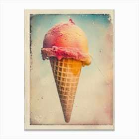 Retro Polaroid Ice Cream Inspired 4 Canvas Print