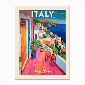 Positano Italy 5 Fauvist Painting Travel Poster Canvas Print