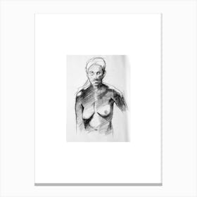 Female seated nude torso Canvas Print