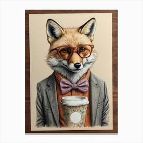 Fox In Glasses Canvas Print