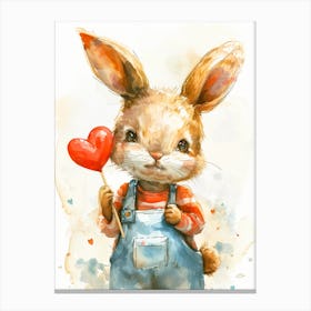 A Bunny And Its Love Lollipop Canvas Print
