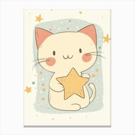 Kawaii Cat.Generated AI. Wall Art Print 1 Canvas Print