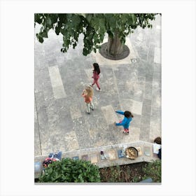 Children Playing In A Courtyard Canvas Print