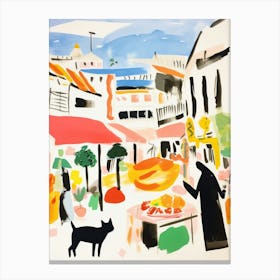 The Food Market In Santander 4 Illustration Canvas Print