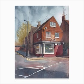 Barnet London Borough   Street Watercolour 1 Canvas Print