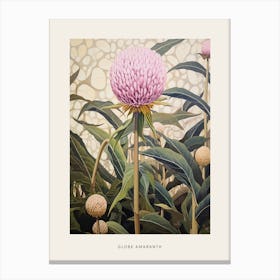 Flower Illustration Globe Amaranth 1 Poster Canvas Print