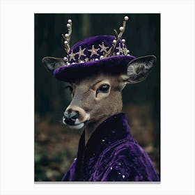 Deer In A Hat Canvas Print