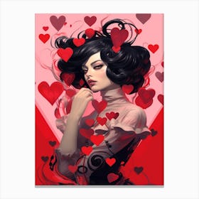 Alice In Wonderland The Queen Of Hearts Fashion Portrait 3 Canvas Print