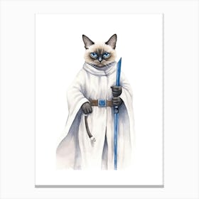 Siamese Cat As A Jedi 1 Canvas Print