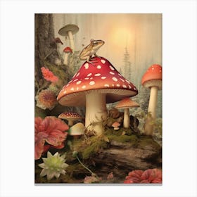 Mushroom And Frog 2 Canvas Print