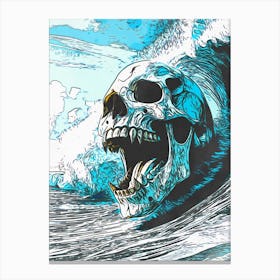 Skeleton Death Waves Canvas Print