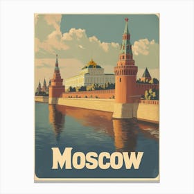 Aihrgdesign A Classic 1960s Travel Poster For Moscow Canvas Print