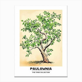 Paulownia Tree Storybook Illustration 1 Poster Canvas Print