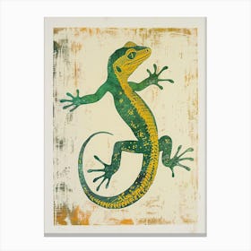 Block Print Gecko 3 Canvas Print