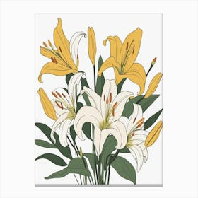 Bouquet Of Yellow Lilies Canvas Print