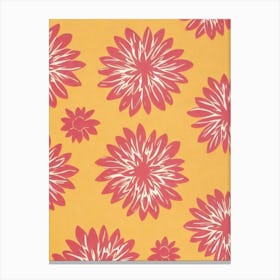 Gazania Floral Print Retro Pattern 2 Flower Canvas Print