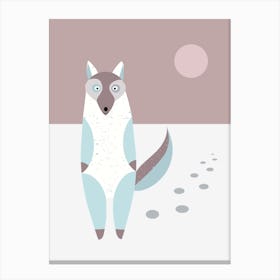 Artic fox Scandinavian style - Arctic animals Canvas Print