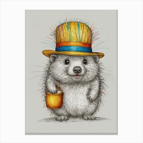 Hedgehog In A Hat Canvas Print