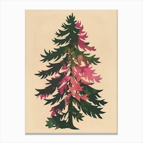 Balsam Tree Colourful Illustration 3 Canvas Print