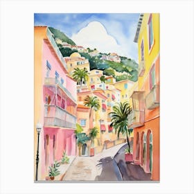 Amalfi, Italy Watercolour Streets 2 Canvas Print