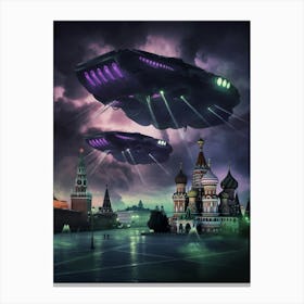 Spaceships Over Moscow Canvas Print