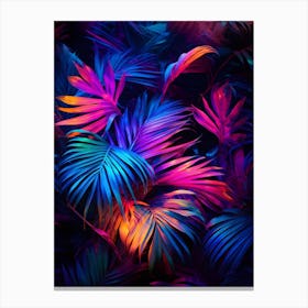 Glowing Tropical Leaves Canvas Print