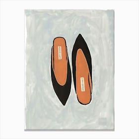 Black Slippers Canvas Print