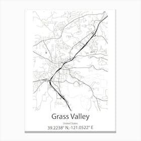 Grass Valley,United States Minimalist Map Toile