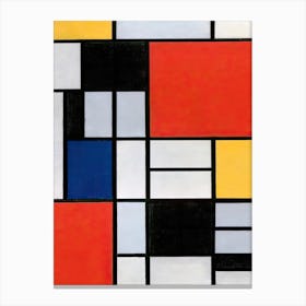 Composition With Red, Yellow, Blue, And Black 1, Piet Mondrian Canvas Print