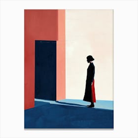 Woman In A Coat, Minimalism Canvas Print