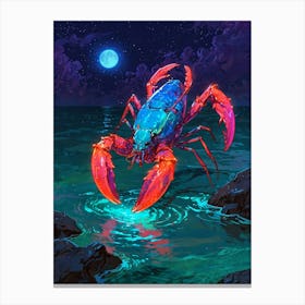 Crab At Night Canvas Print