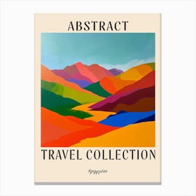 Abstract Travel Collection Poster Kyrgyzstan 2 Canvas Print