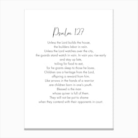 Psalm 127 Canvas Print