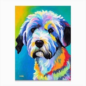 Black Russian Terrier Fauvist Style dog Canvas Print